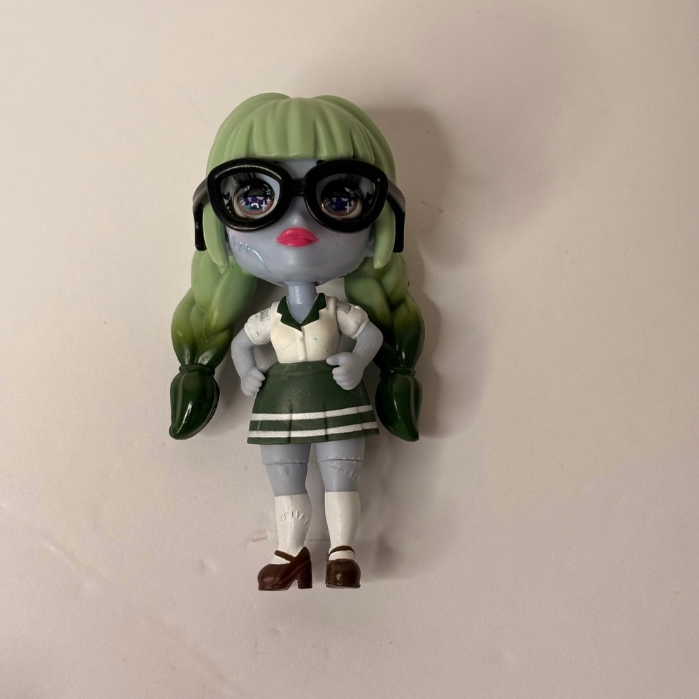 Monster High Ghoulia Yelps Mini Figure Kids 3.5" Green Excellent Vinyl Doll